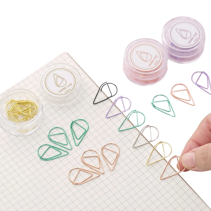 

20sets/lot Candy Color Water Drop Metal Bookmark Page Paper Clip Stationery For School And Office Supply Wholesale