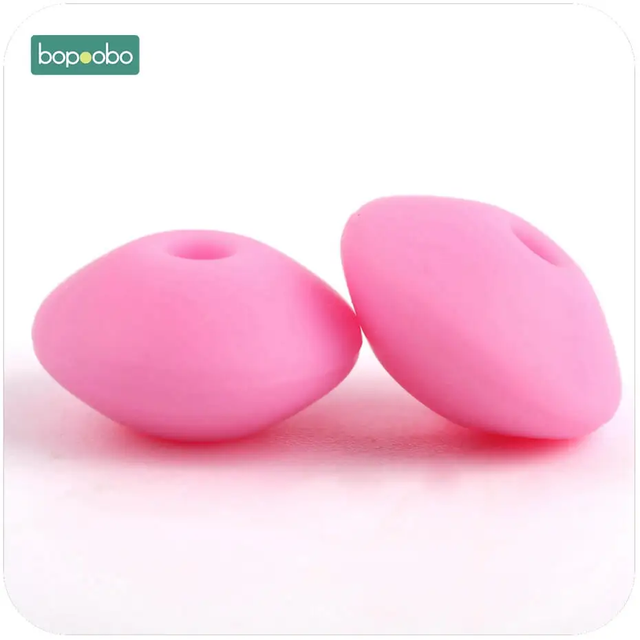 Bopobo, 12 мм, 20 шт., силиконовые бусины, Abacus, чечевица, детский прорезыватель, сенсорные, сделай сам, рукоделие, жевательные, органические бусины, Детские Прорезыватели - Цвет: Pink
