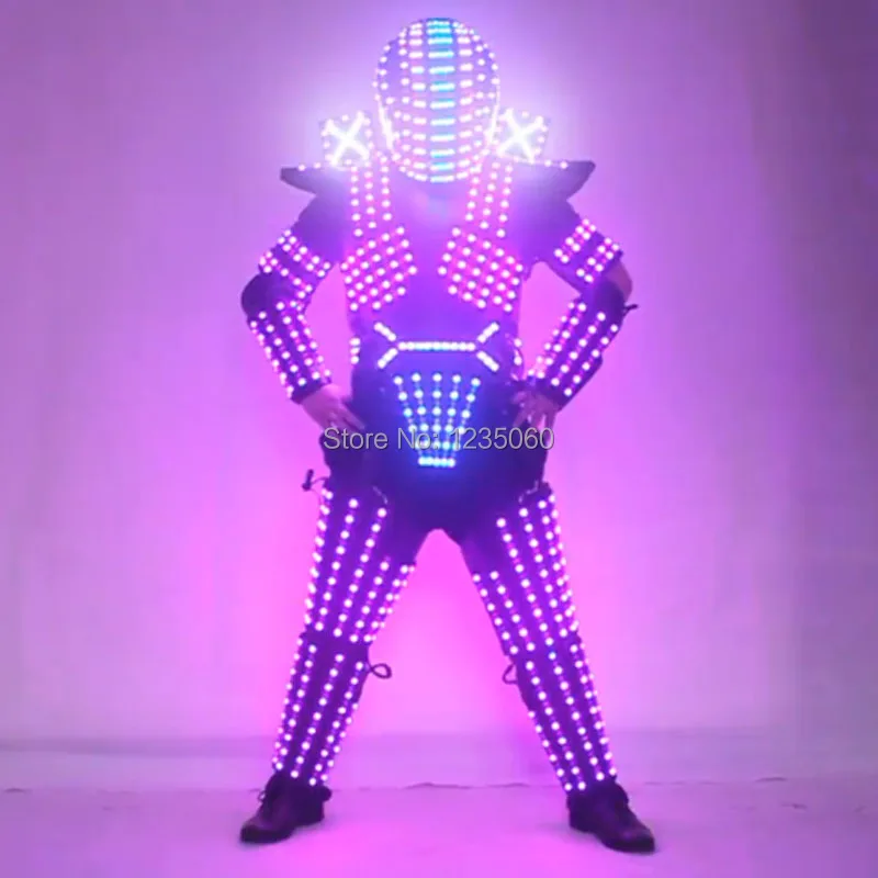 Цветная (RGB) Цвет СИД растет робот костюм для мужчин со светодиодной подсветкой