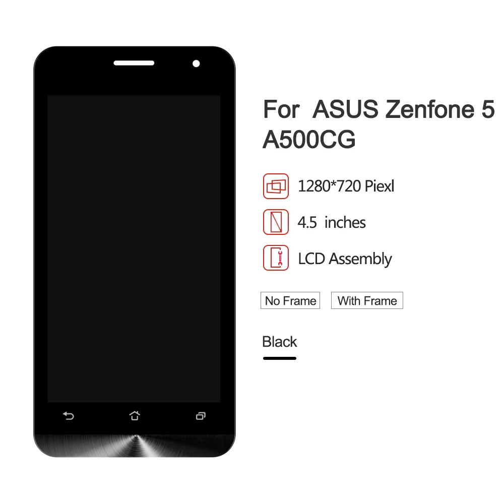 Черный дисплей A500CG для Asus Zenfone 5 ЖК сенсорный экран дигитайзер в сборе замена