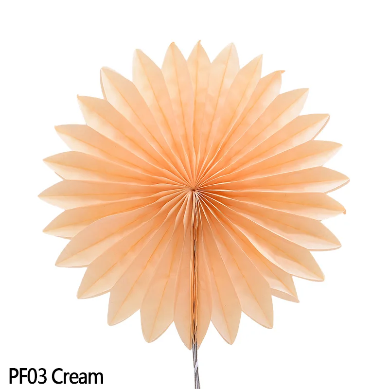 PF03 Cream 5 шт. 10/15/20/25 см бумажный веер вертушка круглый Фонари для свадьбы, праздника, вечерние висит с цветочным узором на день рождения Набор сделай сам DIY 8z - Цвет: PF03 Cream