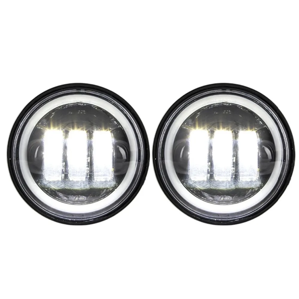4 1/2" 4.5 Inch for harley Motorcycle LED Fog Light Passing Auxiliary Lamps White Halo Ring For Harley Touring Road king |