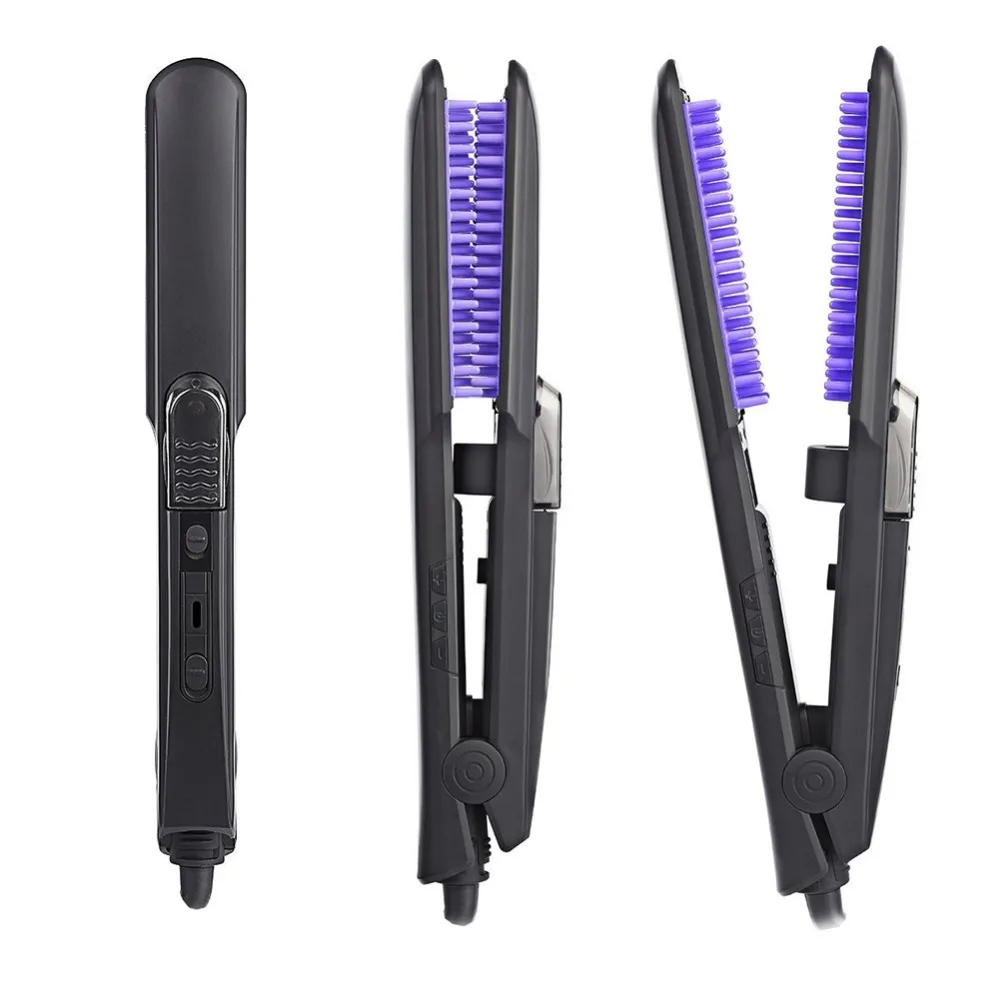 Portable Electric Styling Hair Straightener Brush Negative Ion Spray Hairdressing Comb Anti-static Massage Steam Straighten | Красота и