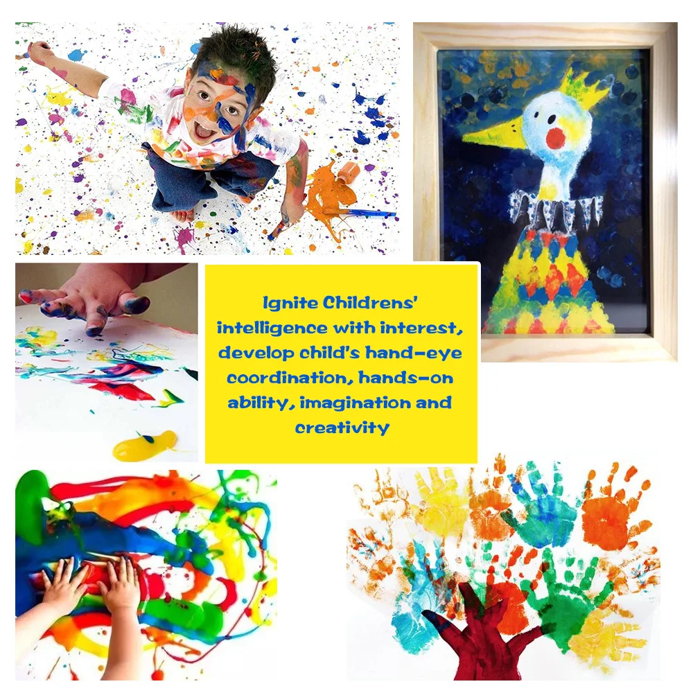 Чудесная моющаяся Нетоксичная детская краска для пальцев 12 цветов 30 мл/бутылка DIY