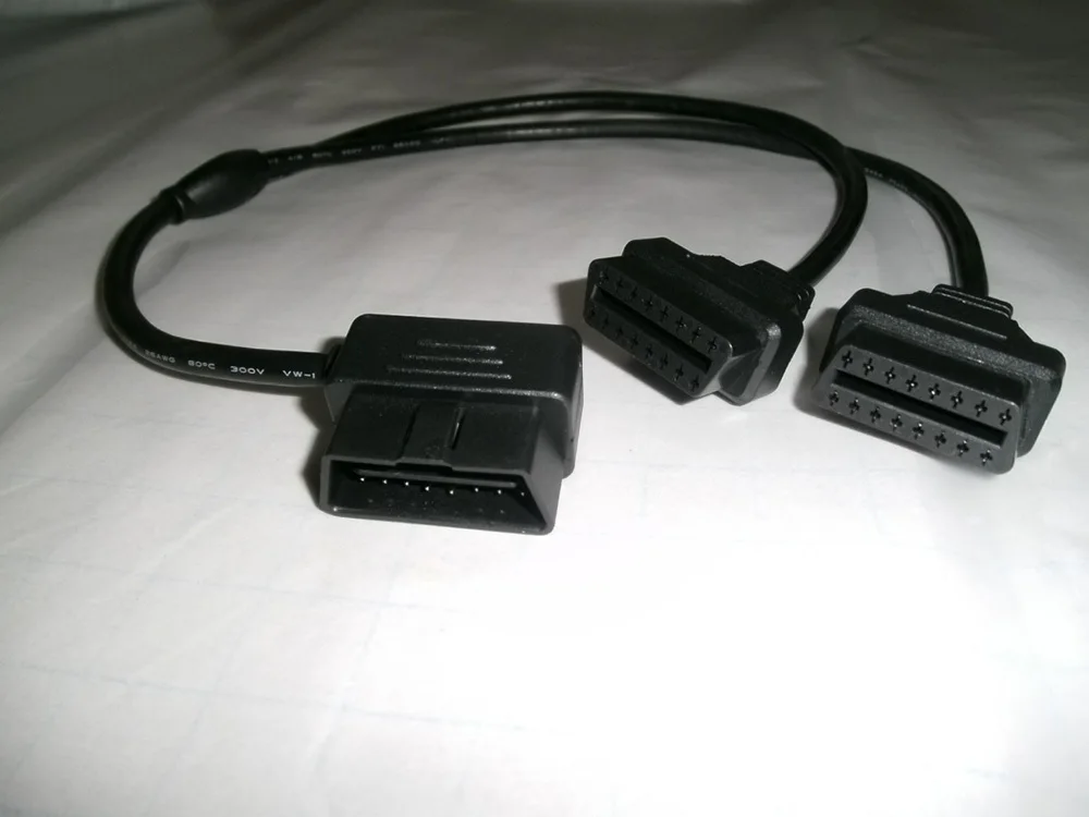 15% скидка 50 см Высококачественный 16 контактный OBDII OBD2 разветвитель кабеля L Тип