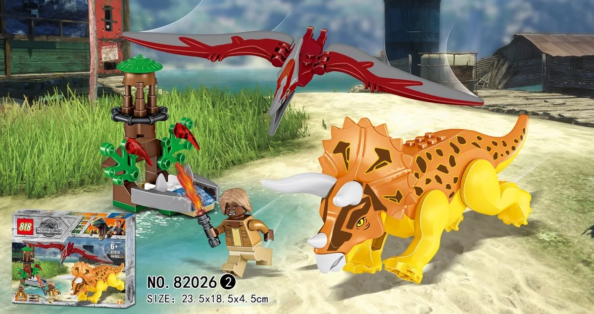 82026 тираннозавр Трицератопс птерозавры динозавр строительные блоки кирпичи