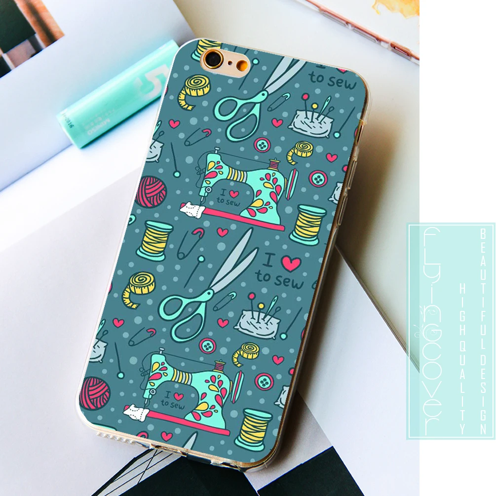 Coque швейная машина Ясно Мягкие силиконовые чехлы для телефона iPhone XS Max XR X 7 8 6 S плюс