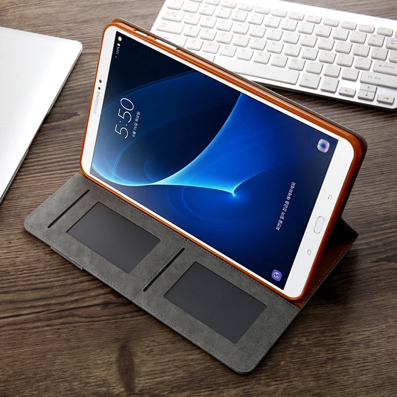 Роскошный кожаный чехол в стиле ретро с несколькими картами для samsung Galaxy Tab A 10,1 T580, деловой смарт-чехол с подставкой для samsung SM-T580 T585