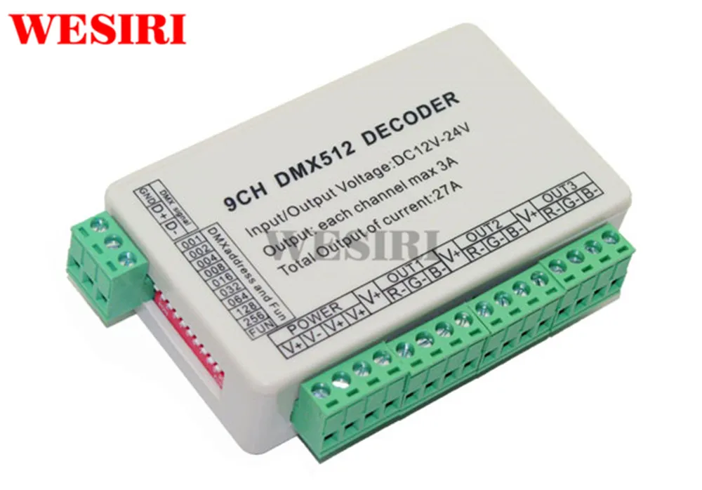 9 канальный декодер DMX512 драйвер диммера RGB контроллер DMX ламповый модуль для
