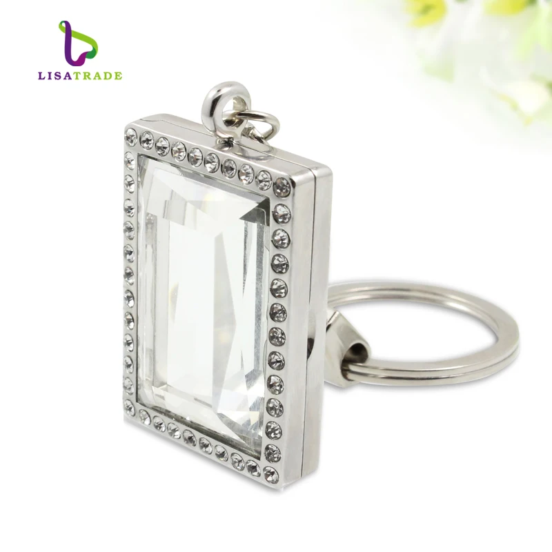 Новинка! Продолговатый фото брелок с медальоном Магнитный стеклянный плавающий