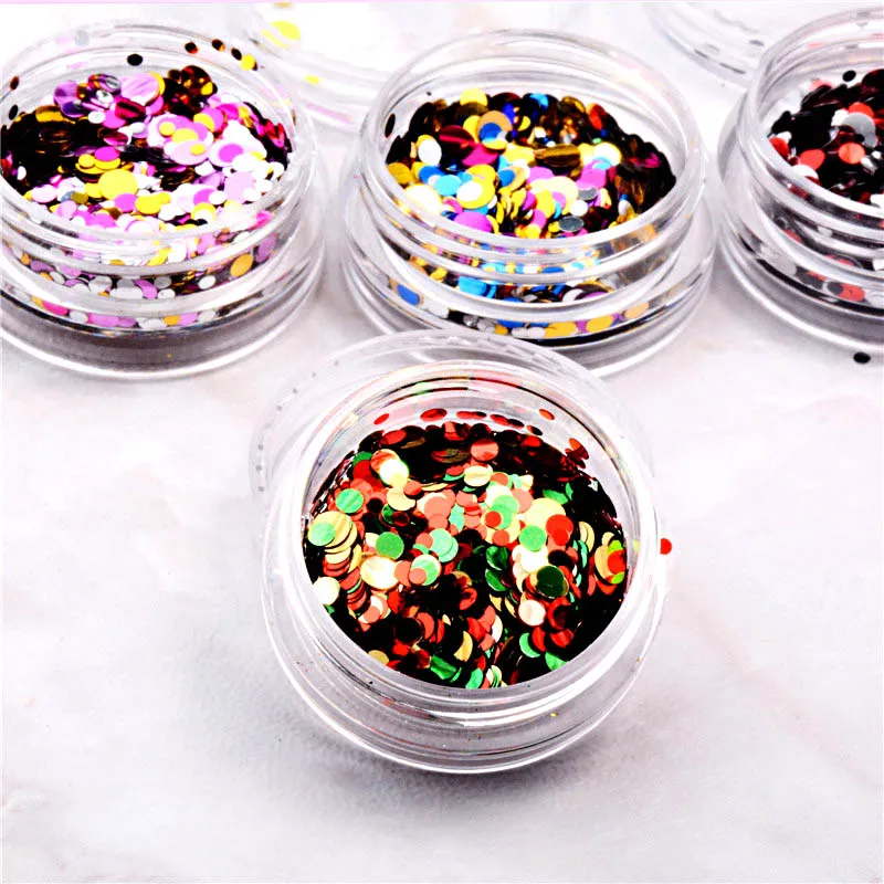 MEET ACROSS красочные круглые Блестки для ногтей блестящие мини-блестки