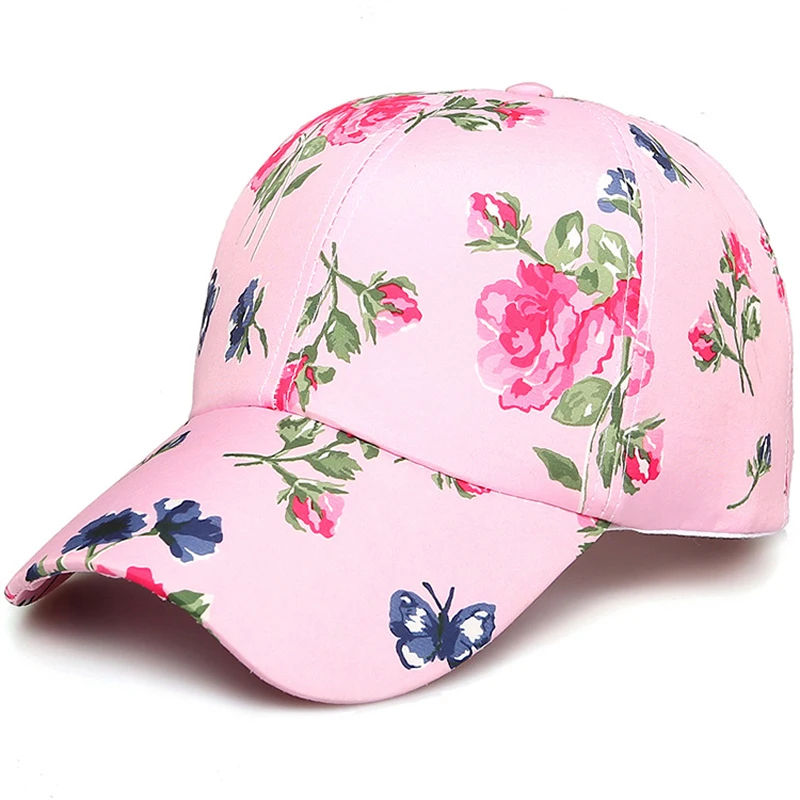 Women Fashion Adjustable Cotton Floral Printed Baseball Caps Summer Sun Snapback Hip-Hop Hat Sunbonnet Trendy | Аксессуары для
