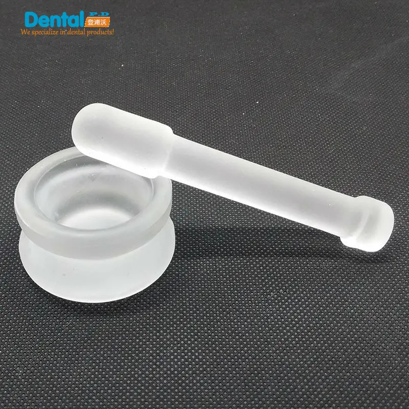 1 Set Dental Medical Lab Glass Mortar & Pestle Kits Frosted Mxing Tool Dentist Equipment