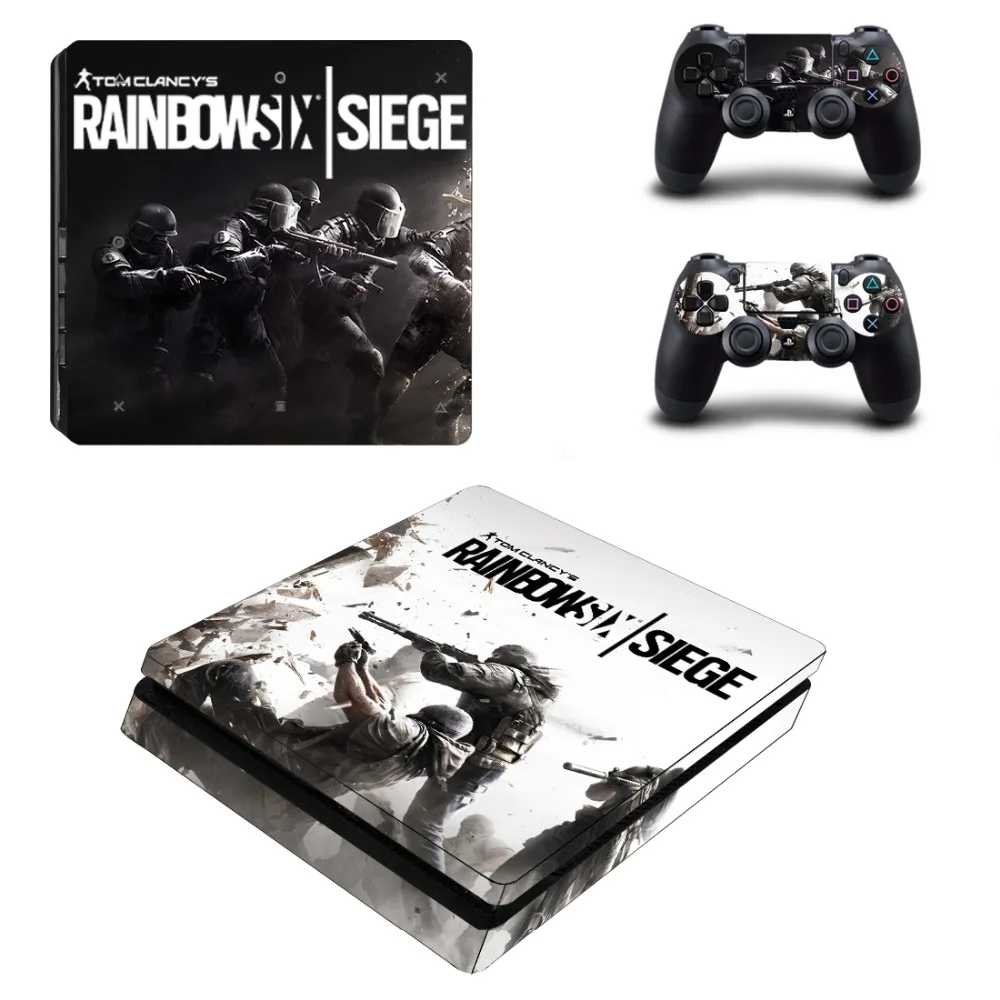 Виниловая наклейка Rainbow Six Siege PS4 Slim Skin для консоли Sony Playstation 4 и 2 контроллера