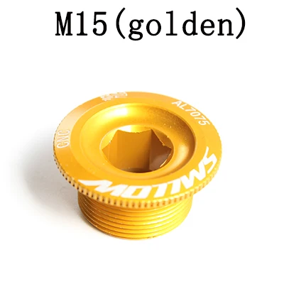 M15(golden) Зубная пластина крышка Кривошип винт крышка M15 M18 M20 MTB шатун для велосипеда Крышка алюминиевый BMX NRoad велосипедный фитинг 9 цветов - Цвет: M15(golden)