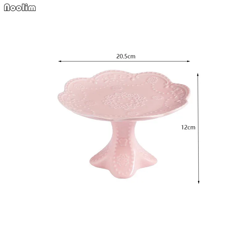 Pink Round S Скандинавская подставка для тортов десертов, украшение стола, керамический десертный кондитерский поднос, Настольная полка для торта, полочка для закуска к чаю, стойка для свадебного декора - Цвет: Pink Round S