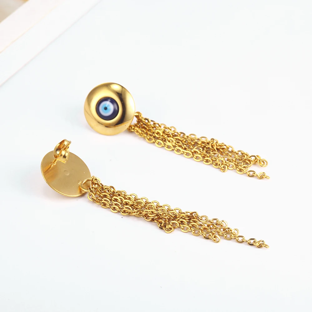 Женские серьги-гвоздики OUFEI Evil Eyes серьги из нержавеющей стали с кисточками модные