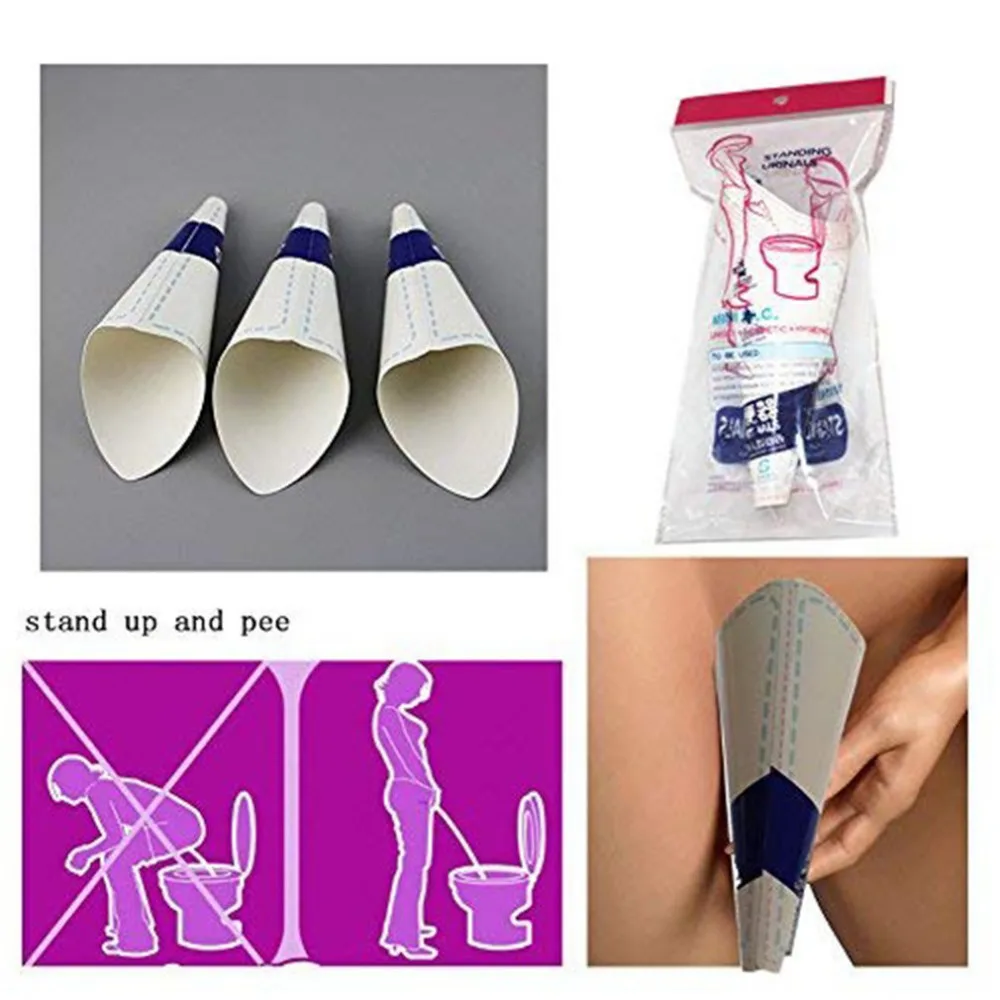 

10PCS/SET Women Urinal Outdoor Travel Camping Portable Female Urinal Paper Urination Device Stand Up & Pee