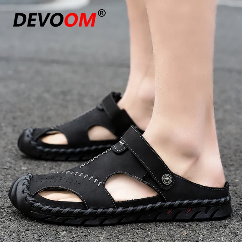 Новая модная кожаная обувь Chanclas Hombre, мужские сандалии, сандалии Heren Deri, мужская обувь, летние мужские уличные сандалии, тапочки, 38-46