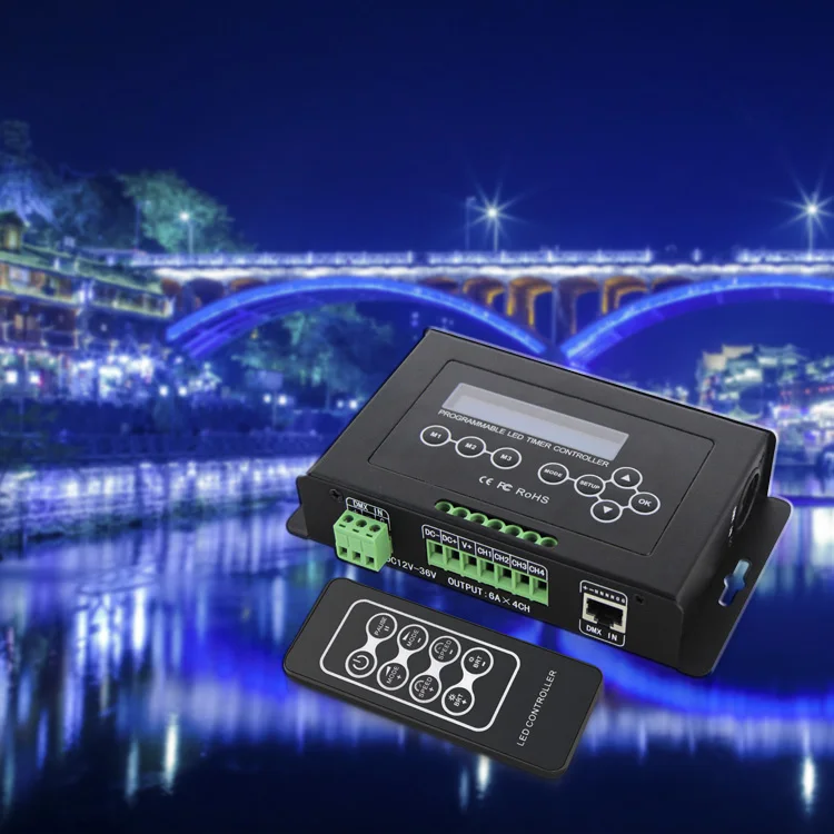 BC 300 DC12V 36V программируемый светодиодный контроллер RGB RGBW Tape таймер DMX 512