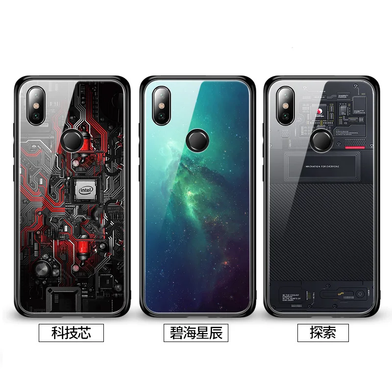 Чехол Aixuan для Xiaomi Mi play стеклянный чехол Mi8 силиконовый ударопрочный Роскошный