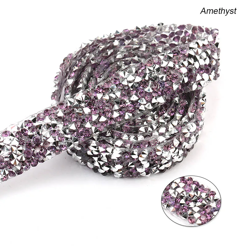 amethyst 1,5 см модное украшение из горного хрусталя, 1 ярд/Лот Смола Кристалл украшения отделка, обувь окантовка шляпка блестящие украшения QIAO - Цвет: amethyst