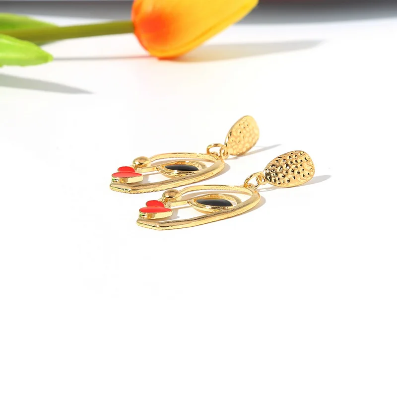 Хит продаж простые женские серьги с человеческим лицом металлические для