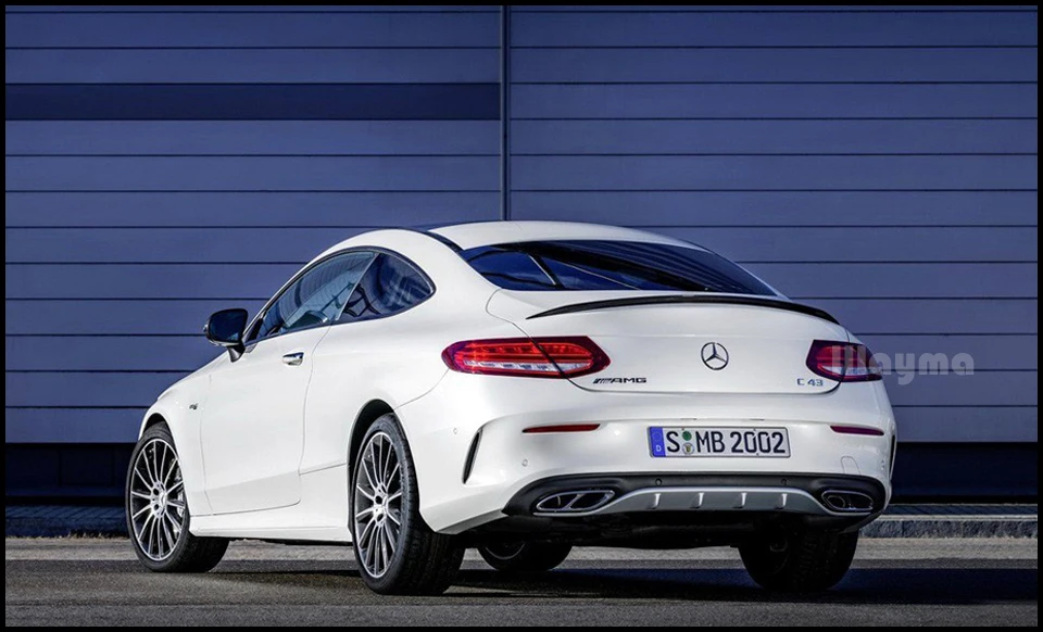 C63 Стиль углеродное волокно задний багажник спойлер для Benz C class C180 C250 W205 2 купе- год C205 автомобиль спойлер заднего крыла