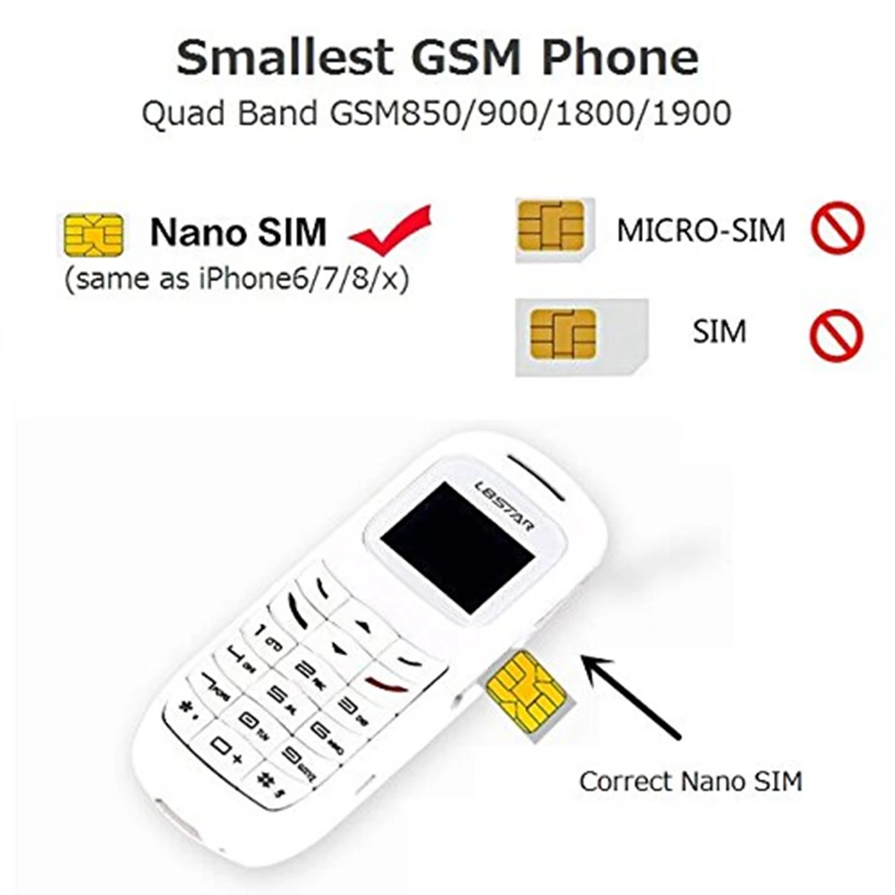 L8Star GTStar BM70 Мини bluetooth телефон 0,66 дюймов разблокированный мини мобильный телефон Bluetooth наушники Dialer одна sim-карта