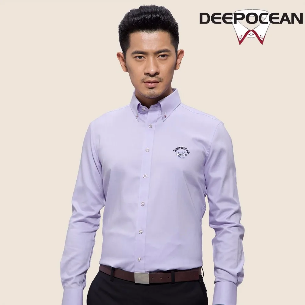 Deepocean Мужская рубашка с длинным рукавом модный однотонный светильник деловая из
