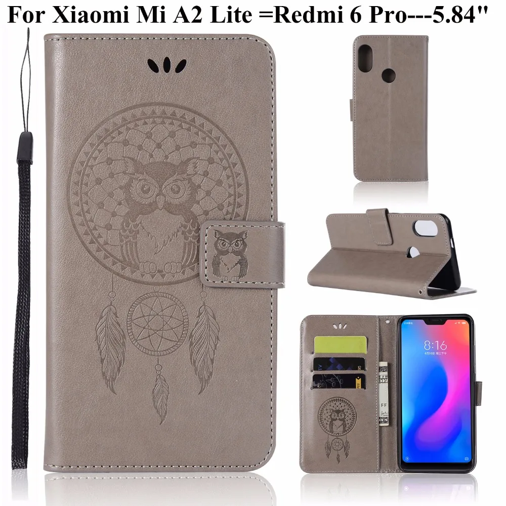 3D Сова Mi A2 Lite Global для Xiaomi Redmi 6 Pro Китай Флип Магнитный чехол Redmi6 Кожа PU кошелек