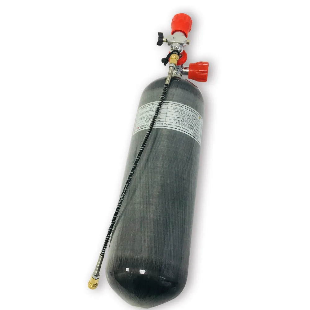 Kaufen AC168101 6.8L 30Mpa 4500psi Carbon Faser Tank Zylinder Für Tauchen PCP Gewehr Paintball Tank Mit Manometer Ventil & Füllung Station -S