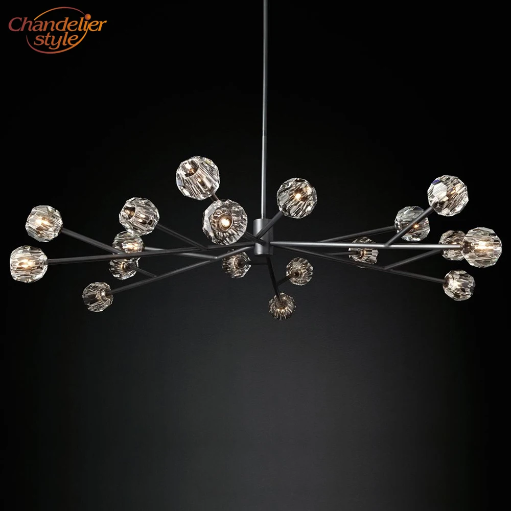 Круглая Люстра Boule De Cristal светильник ing 72 '' Современная винтажная хрустальная