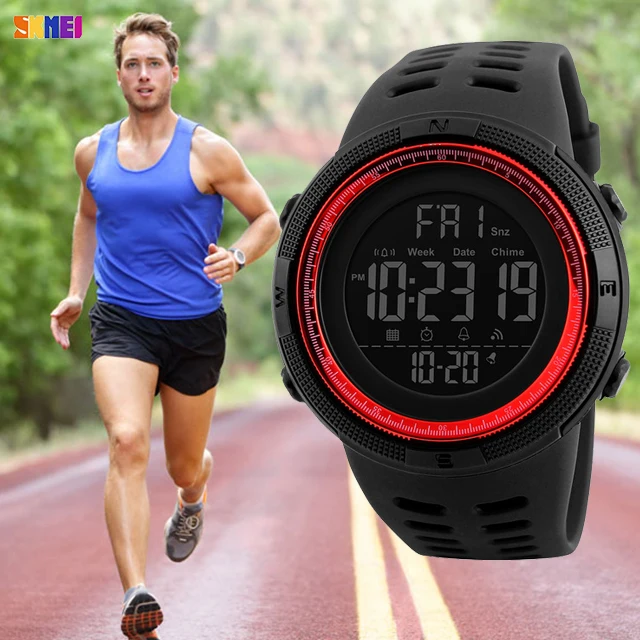 SKMEI Марка Мужская Мода Спортивные часы Chrono обратного отсчета Для мужчин