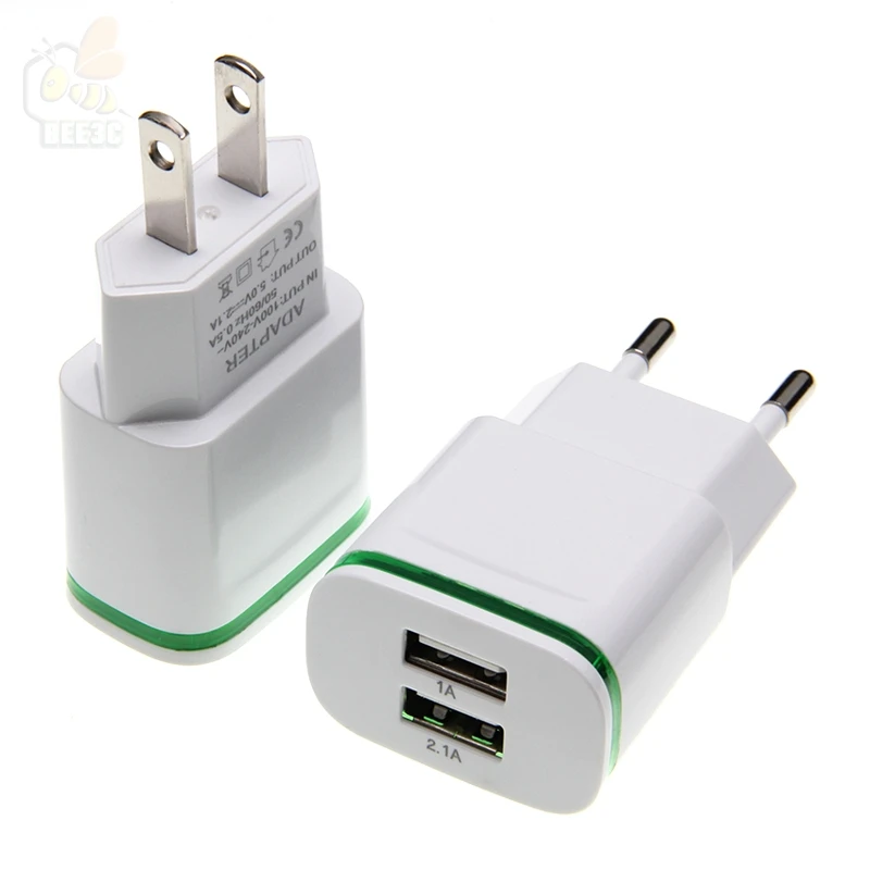 Настенный адаптер для iPhone 6 7 iPad Samsung 2 порта USB 5 В А светодиодный светильник 50