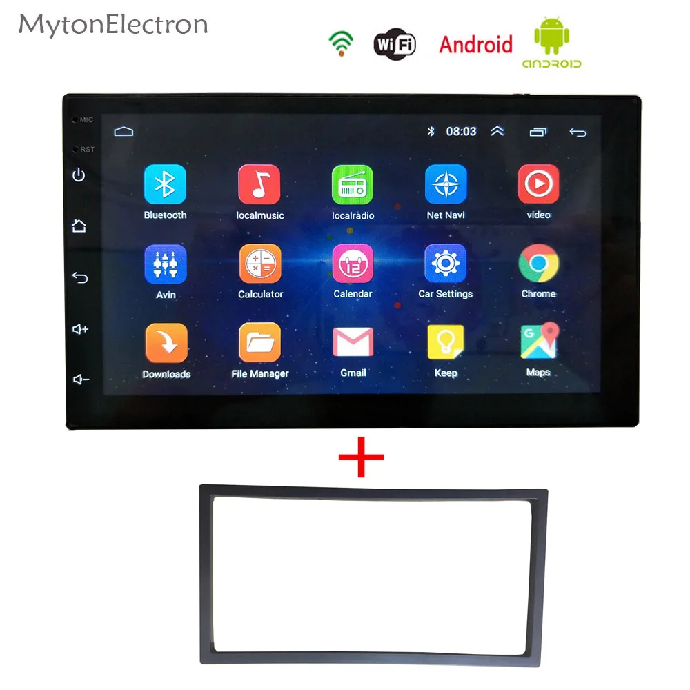 Android автомобильное радио аудио стерео 2din FM 1024*600 gps навигация Bluetooth интеллектуальная динамическая траектория Беспроводная парковочная камера - Размер экрана, дюймов: With Frame