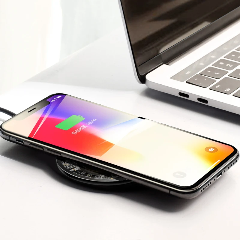 10 Вт Быстрая зарядка беспроводное зарядное устройство Qi для iPhone X XR XS Max 8 Plus / Samsung S8