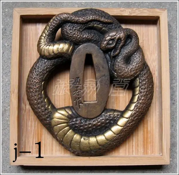 Японский медный охранник TSUBA для катанского шпага с дизайном змеи|tsuba|tsuba katana |