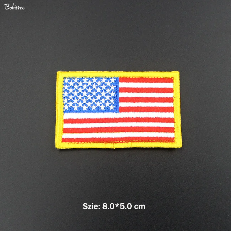 1pcs as photo Вышитый Крюк Петля американский флаг США нашивки военный тактический Каратель значок для тканевых сумок наклейки на рюкзак - Цвет: 1pcs as photo