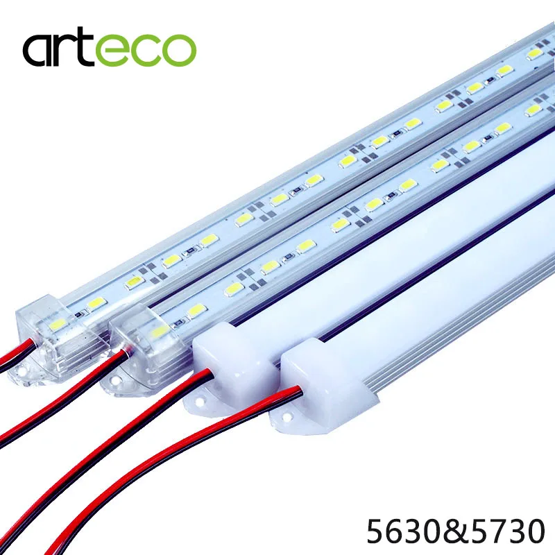 2 шт./лот DC12V Светодиодная панель 5730 5630 50 см с крышкой ПК лампа белый/теплый