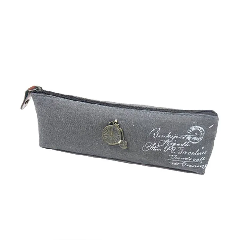 Student Pencil Bag Metal Accessories Canvas Stationery Pen Linen | Канцтовары для офиса и дома