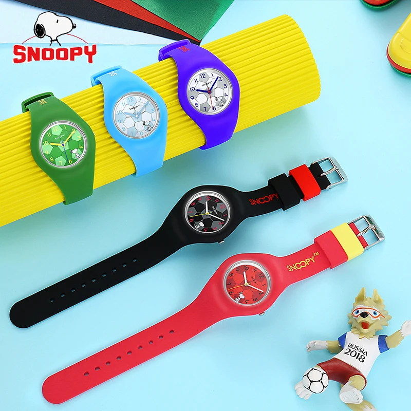 Детские часы snoopy милый футбольный циферблат мужские водонепроницаемые