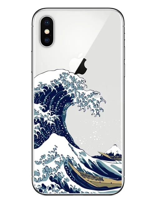Жесткий чехол для телефона из ПК с надписью The Great Wave off Kanagawa Van Gogh Starry Night IPhone 10 5 6 6S