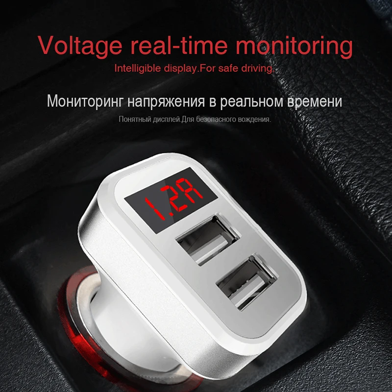 Высококачественное Автомобильное зарядное устройство Мини 2 USB выхода 5 в 1 А