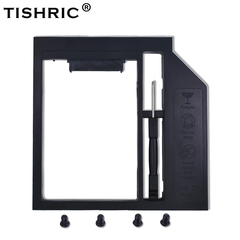 Новый универсальный Пластик 2nd HDD Caddy 12 7 мм SATA 3 0 для 2 5 'ƍ/ 9/9.5/12.5 SSD компакт