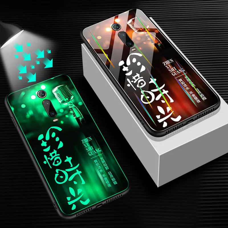 Lu mi nous чехол для телефона для Xiao mi Red mi K20 Pro Чехол светящаяся задняя крышка из закаленного стекла для Xiao mi Red mi K20 Pro mi 9T Pro Чехол