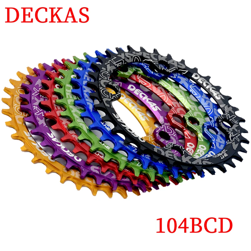 DECKAS круглая форма узкая ширина 32 T/34 T/36 T 104BCD MTB цепь кольцо велосипед колеса круг