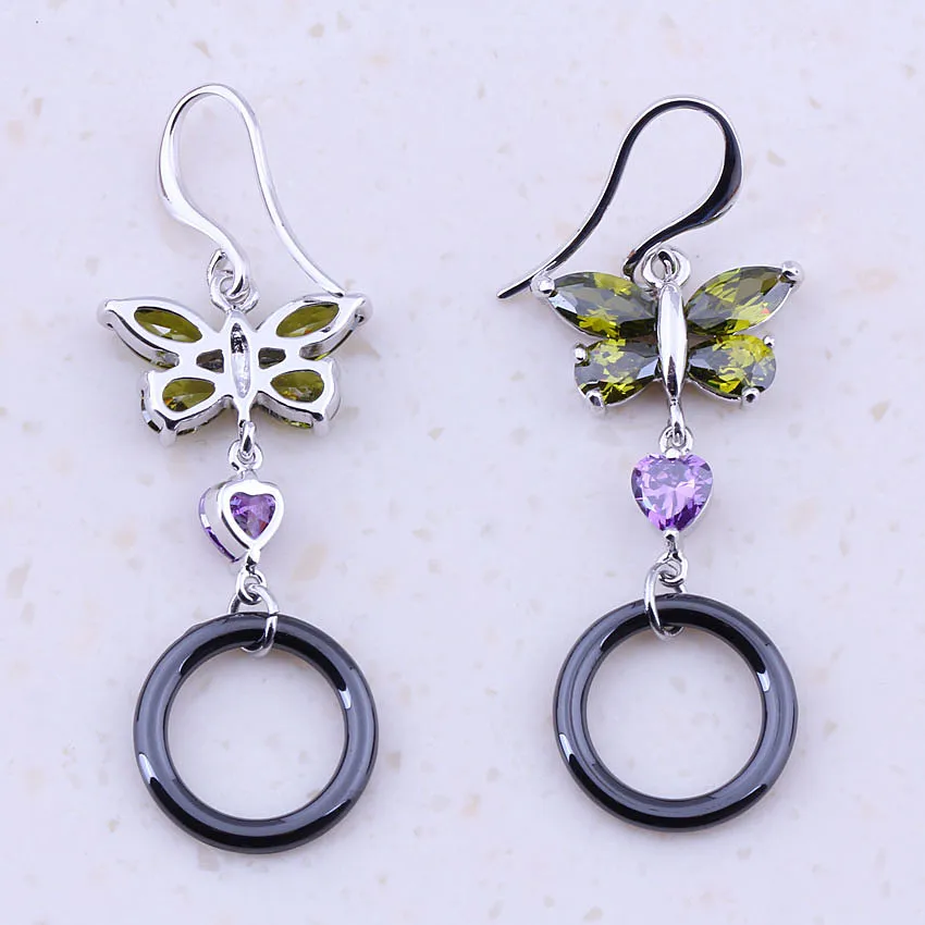 Блестящие черные керамические и Разноцветные серьги-подвески для женщин модные