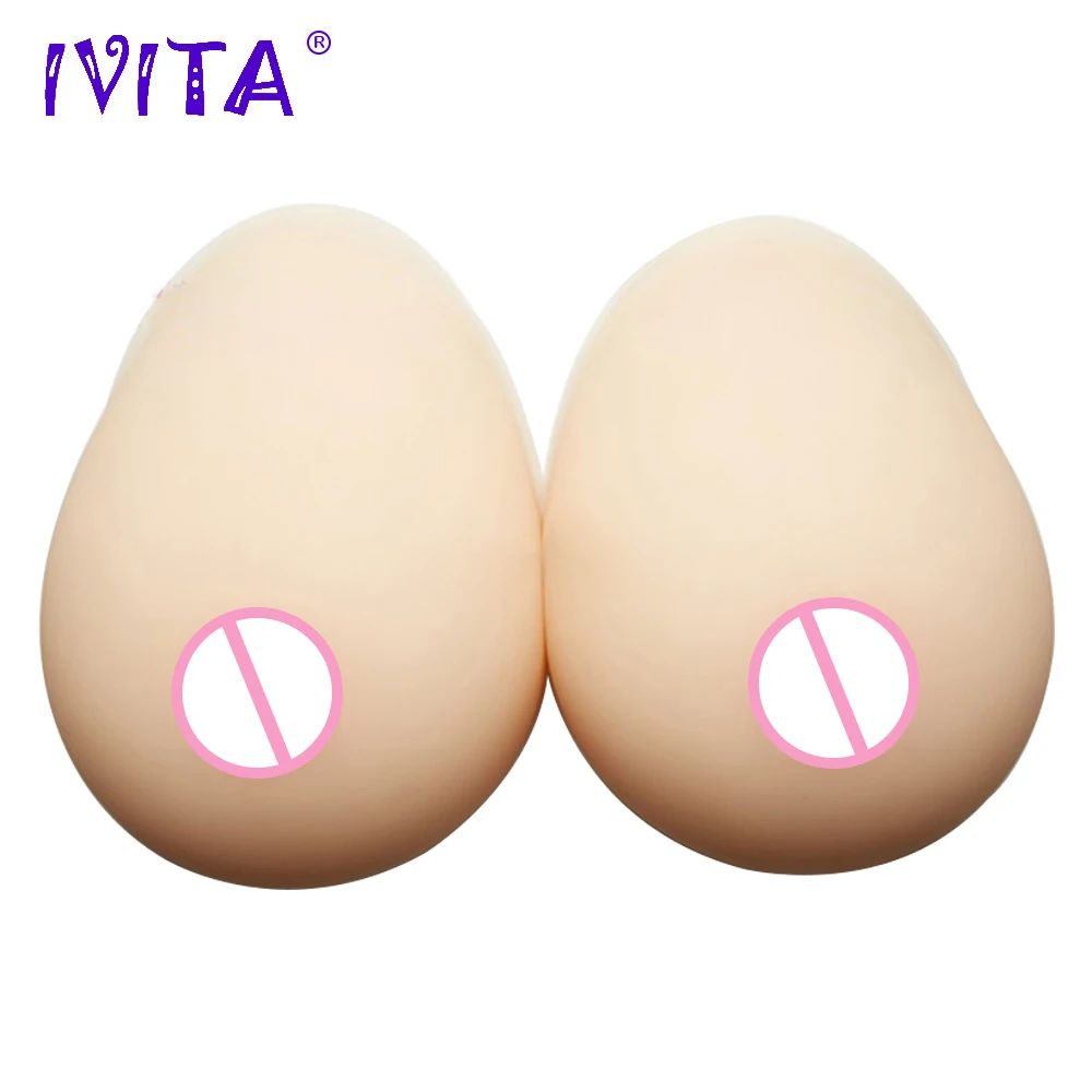 IVITA 3200 г белые силиконовые формы груди Ложные для трансвеститов транссексуал