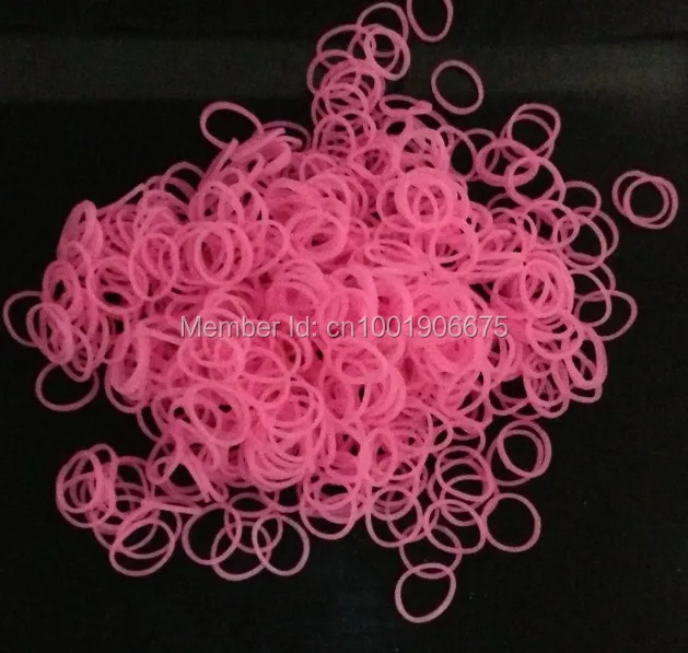 2014 HOT Glow in the Dark Luminous Rubber Bands Refills Loom Band Bracelets DIY (600 pcs bands + 24 S clips ) *20 Wholesale|glow dark pebbles|glow